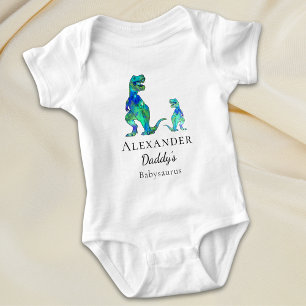 Daddy’s Babysaurus Dinosaur Personalized Name Baby Bodysuit