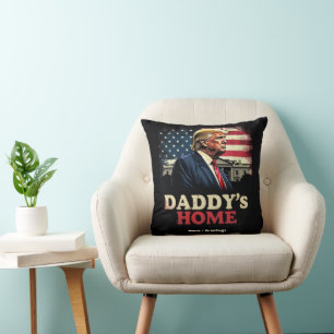 Daddy’s Home 2025 A Patriotic & Funny Take  Throw Pillow