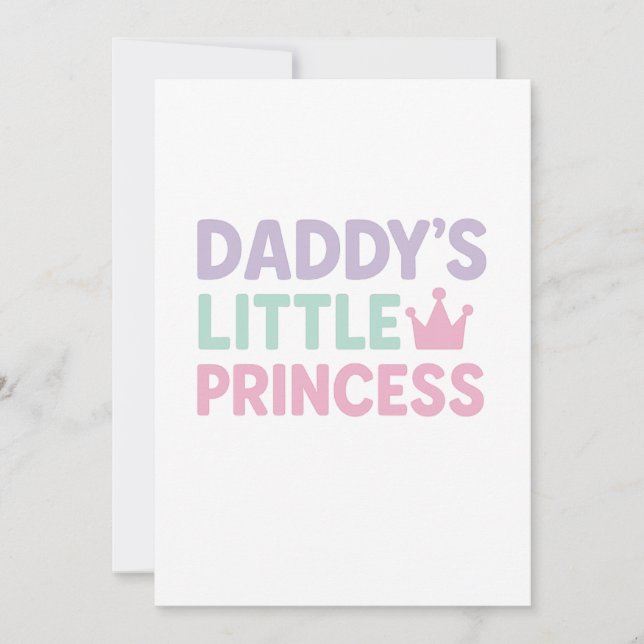 Daddy’s Little Princess – Pastel Neon  Holiday Card (Front)