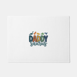 Daddy Saurus Cute Dinosaur Dad Vector Design_1 Doormat