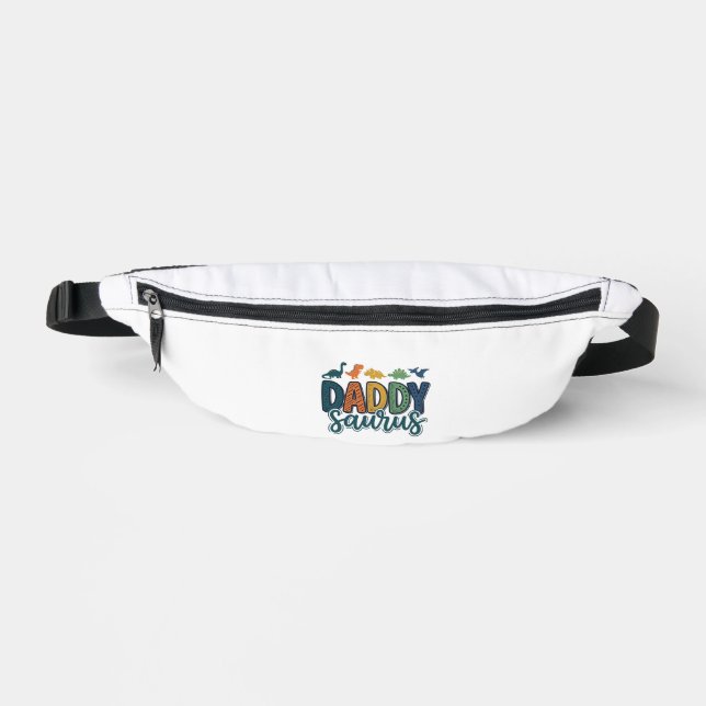 Daddy Saurus Cute Dinosaur Dad Vector Design_1 Fanny Pack (Front)
