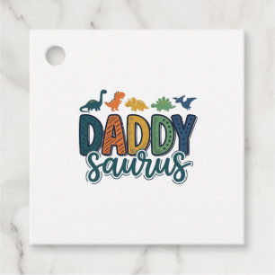 Daddy Saurus Cute Dinosaur Dad Vector Design_1 Favour Tags
