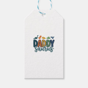 Daddy Saurus Cute Dinosaur Dad Vector Design_1 Gift Tags