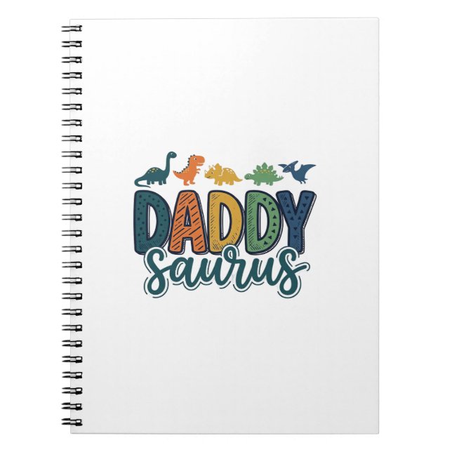 Daddy Saurus Cute Dinosaur Dad Vector Design_1 Notebook (Front)