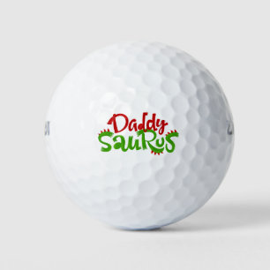 Daddy Saurus Dinosaur Lettering Golf Balls
