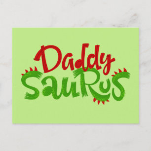 Daddy Saurus Dinosaur Lettering Postcard