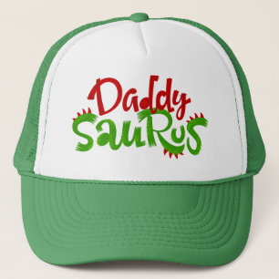 Daddy Saurus Dinosaur Lettering Trucker Hat