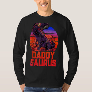 Daddy Saurus Rex  Dad Father Trex Retro 80s Dinosa T-Shirt