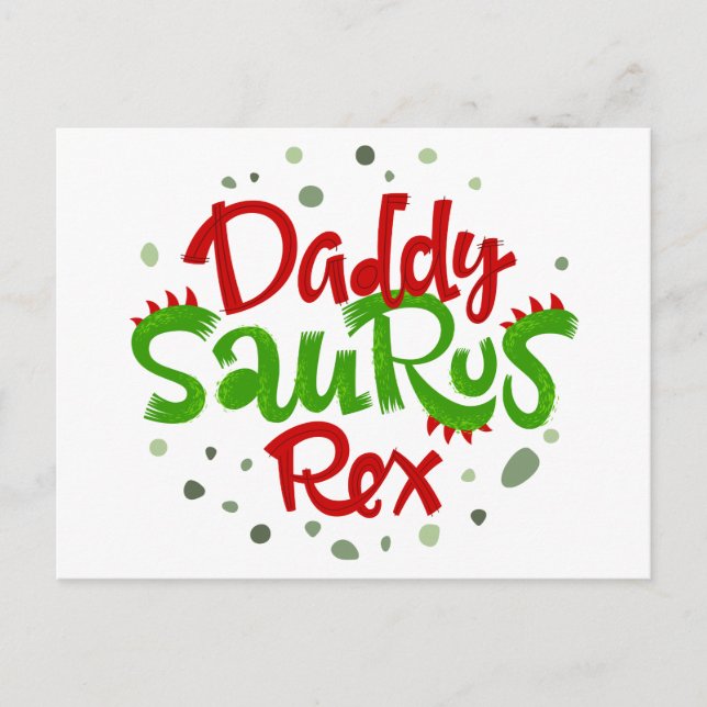 Daddy Saurus Rex Illustration Postcard (Front)