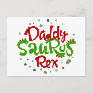 Daddy Saurus Rex Illustration Postcard