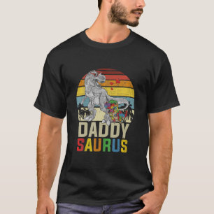 Daddy Saurus T Rex Dinosaur Autism Awareness Puzzl T-Shirt
