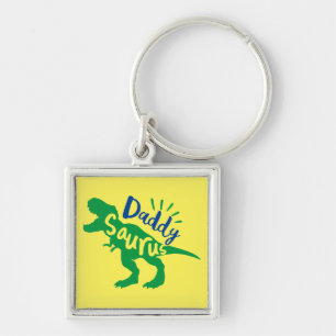 Daddy Saurus T-Rex Silhouette Keychain