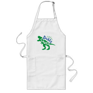 Daddy Saurus T-Rex Silhouette Long Apron