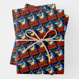 Daddy Shark Father's Day Gifts Wrapping Paper Sheet