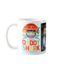 Daddy Shark Fête des pères Vintage Photo Café Mug