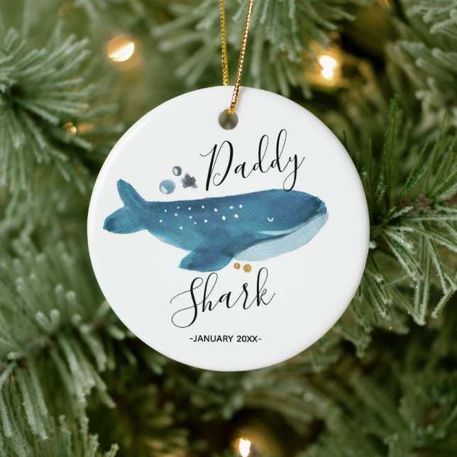 Daddy Shark - Pregnancy Announcement for Daddy Ceramic Ornament (Tree)