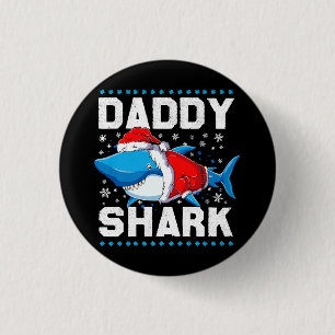 Daddy Shark Santa Fathers Day 1 Inch Round Button