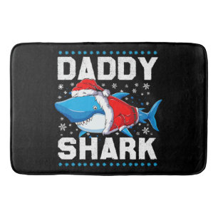 Daddy Shark Santa Fathers Day Bath Mat