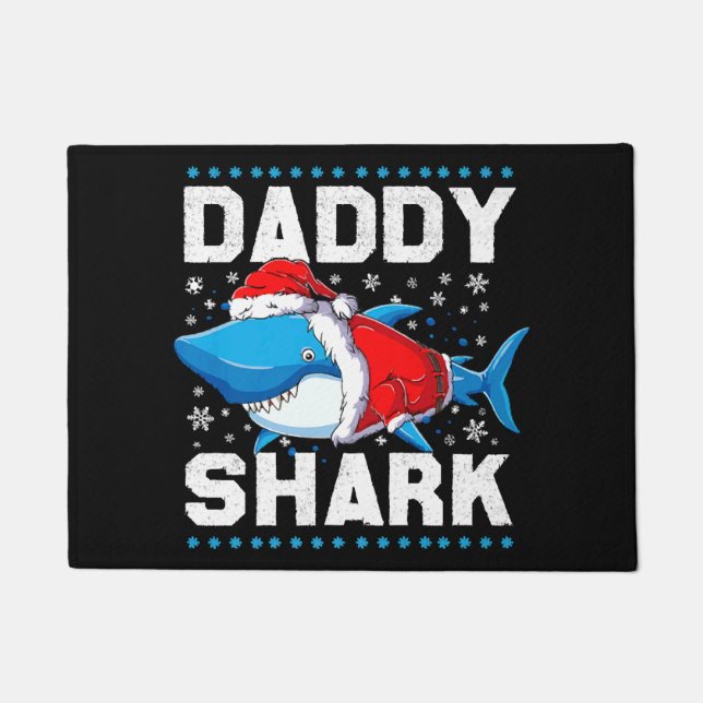 Daddy Shark Santa Fathers Day Doormat (Front)