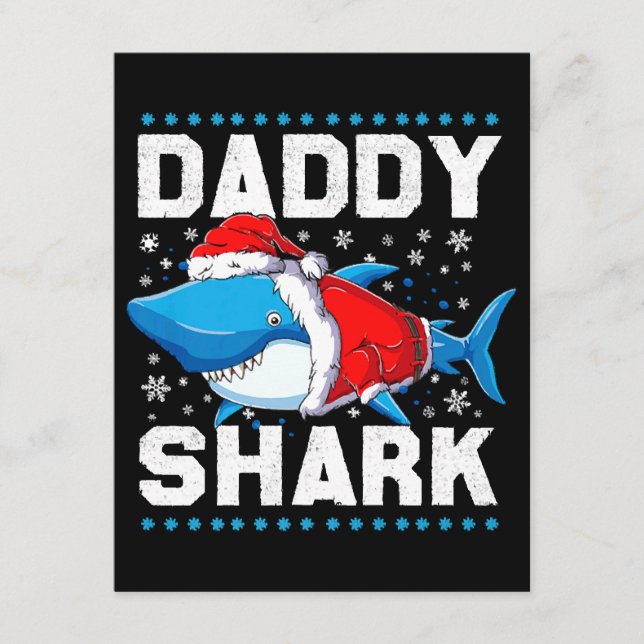 Daddy Shark Santa Fathers Day Enclosure Card (Front)
