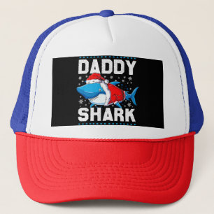 Daddy Shark Santa Fathers Day Trucker Hat