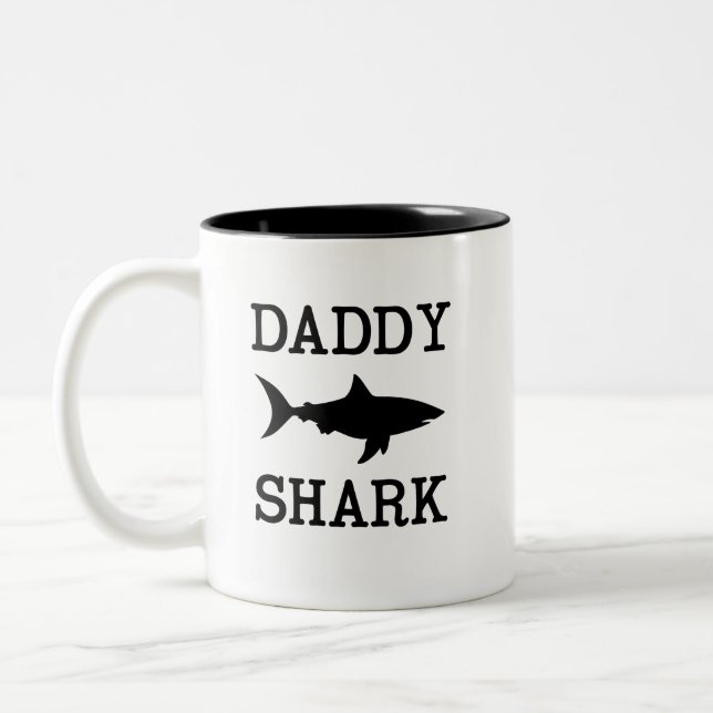 Daddy Shark tasse de café drôle papa cadeau (Gauche)