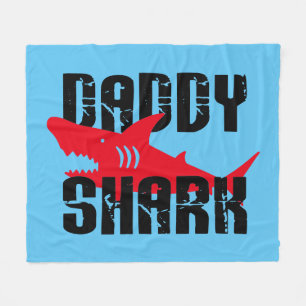 Daddy Shark Worn Graphic Fleece Blanket