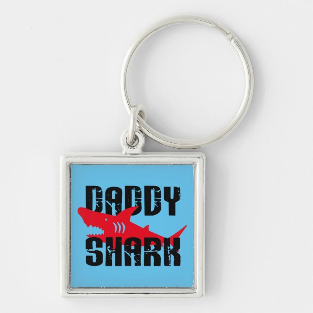 Daddy Shark Worn Graphic Keychain (Front)