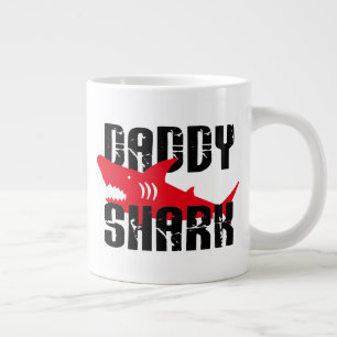 Daddy Shark Worn Graphic Large Coffee Mug