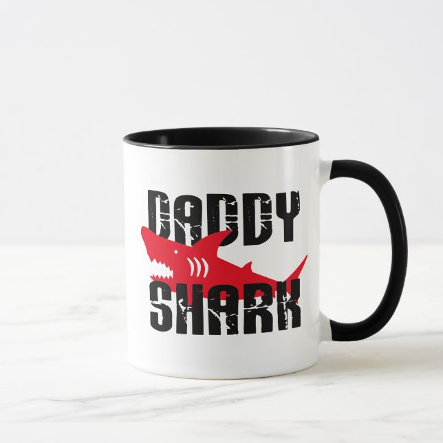 Daddy Shark Worn Graphic Mug (Right)