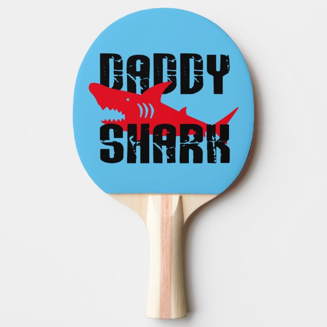 Daddy Shark Worn Graphic Ping Pong Paddle (Front)