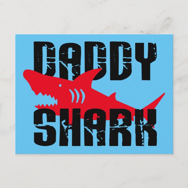 Daddy Shark Worn Graphic Postcard (Front)