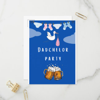 daddy shower diaper dadchelor , beer party invitation postcard
