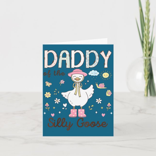 Daddy Silly Goose First Birthday Illustration Card (Front)