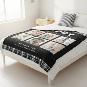 Daddy Simply The Best Photo Collage Personalized Fleece Blanket