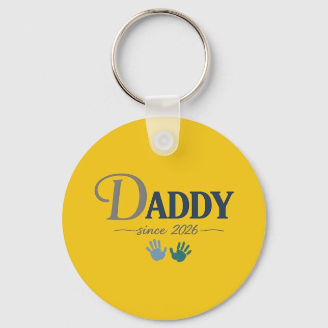 Daddy Since 2026 New Dad Fathers Day Gift  Keychain (Front)