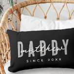 Daddy Since 20XX Modern Elegant Simple Lumbar Pillow<br><div class="desc">This simple and modern design is composed of san serif typography.</div>