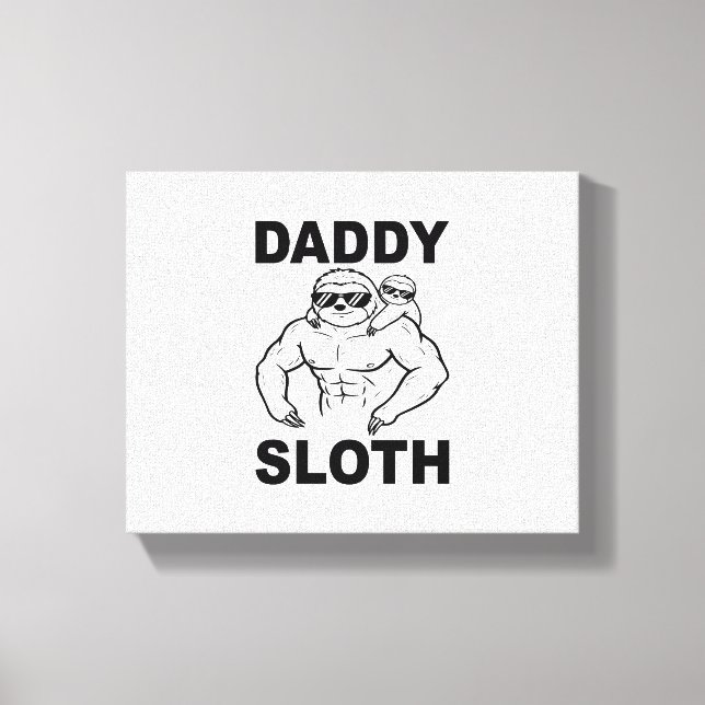 Daddy Sloth Canvas Print (Front)