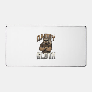 Daddy Sloth Funny Family Vintage Engraving Shirt_1 Desk Mat