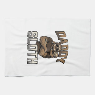Daddy Sloth Funny Family Vintage Engraving Shirt_1 Kitchen Towel