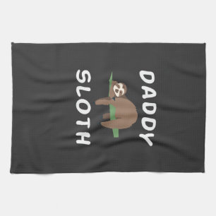 Daddy Sloth Matching Family Funny Sleeping sloths  Kitchen Towel