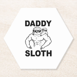 Daddy Sloth Paper Coaster