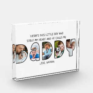 DADDY Son Cute Quote Saying 5 Photo Collage Block
