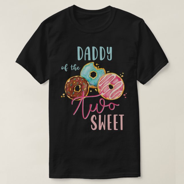 Daddy Sweet Two Doughnut Birthday Party Theme Girl T-Shirt (Design Front)