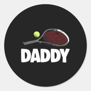 Daddy Tennis S Funny Women Tennis Play Tees Badmin Classic Round Sticker