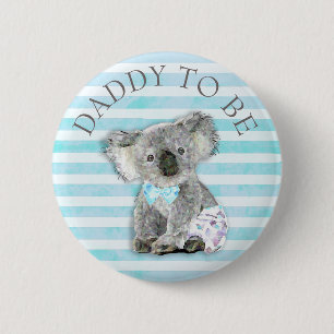 DADDY to be Baby Shower button Koala Bear Themed