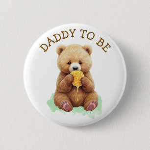 Daddy to Be Bear Boy's Baby Shower 2 Inch Round Button