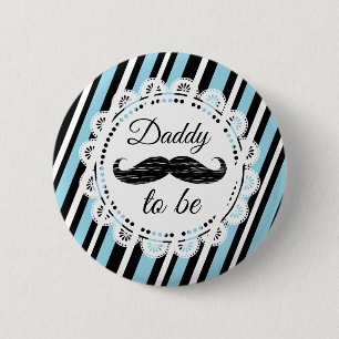 DADDY To Be Blue & Black Moustache Shower Button