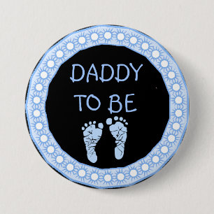 Daddy to be Blue Boy Baby Shower button