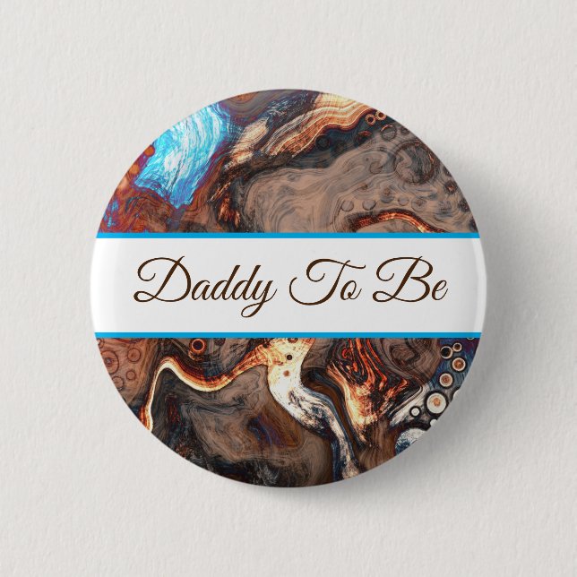 Daddy To Be | Boy's  Baby Shower Button (Front)